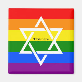 Imã Estrela Judaica Gay do Arco-Íris com Bandeja Bonit