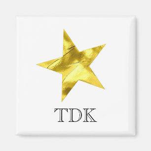 Imã Estrela metálica dourada personalizada custom