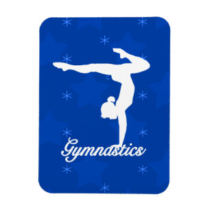 Ímã Estrelas azuis da menina da ginástica
