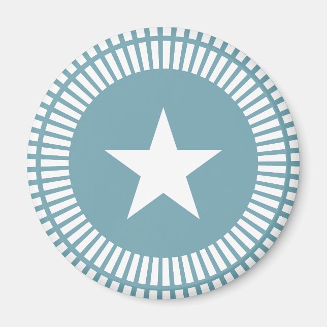 Imã Estrelas Azuis e Brancas e Listras (Frente)
