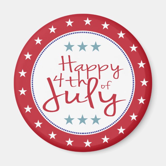 Imã Estrelas brancas e azuis vermelhas e ímã de faixas (Frente)