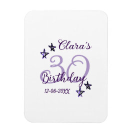 Ímã Estrelas brilhantes roxas retro moderno aniversári