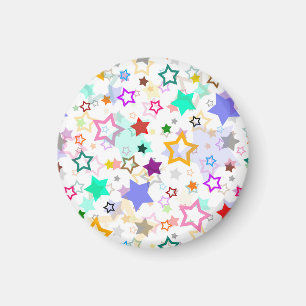 Imã Estrelas Coloridas Brancas 