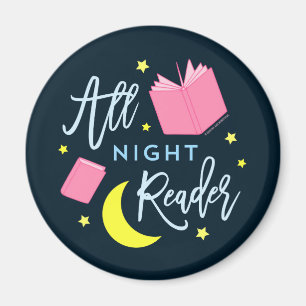 Imã Estrelas da lua e dos livros leitor cor-de-rosa