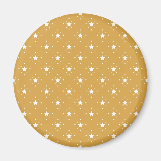 Imã Estrelas Decorativas em Fundo Dourado (Frente)
