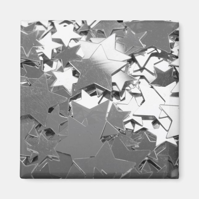 Imã Estrelas decorativas prateadas (Frente)