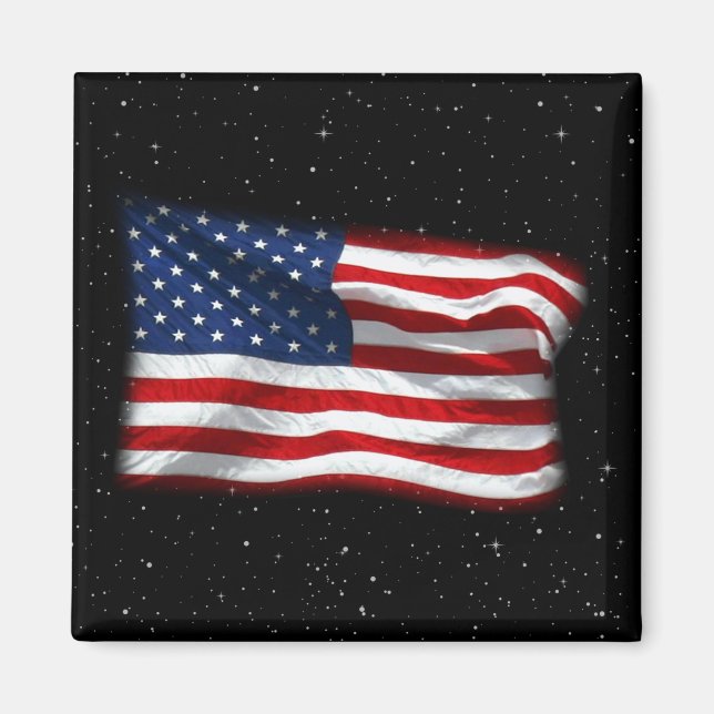 Imã Estrelas e Stripes Bandeira Americana Patriótica (Frente)