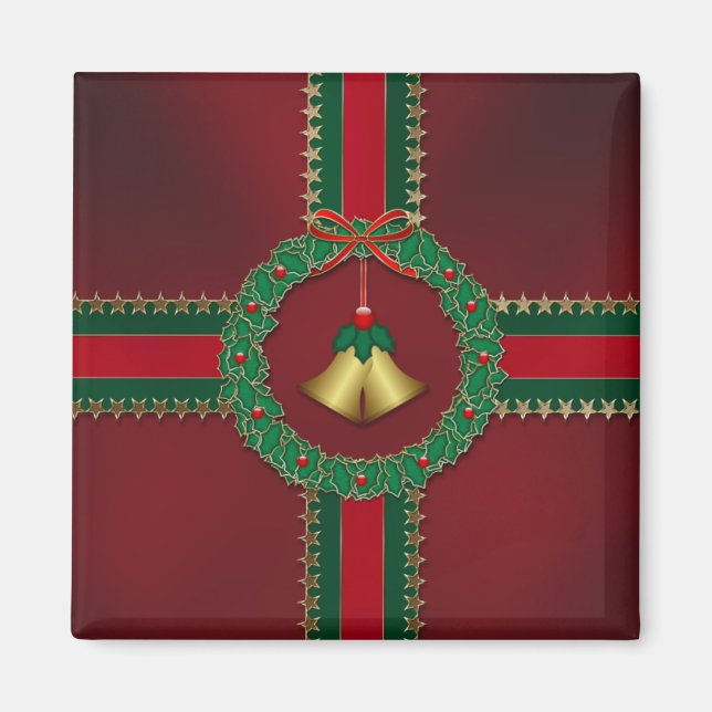 Imã Estrelas e Stripes Magnetos de Natal (Frente)