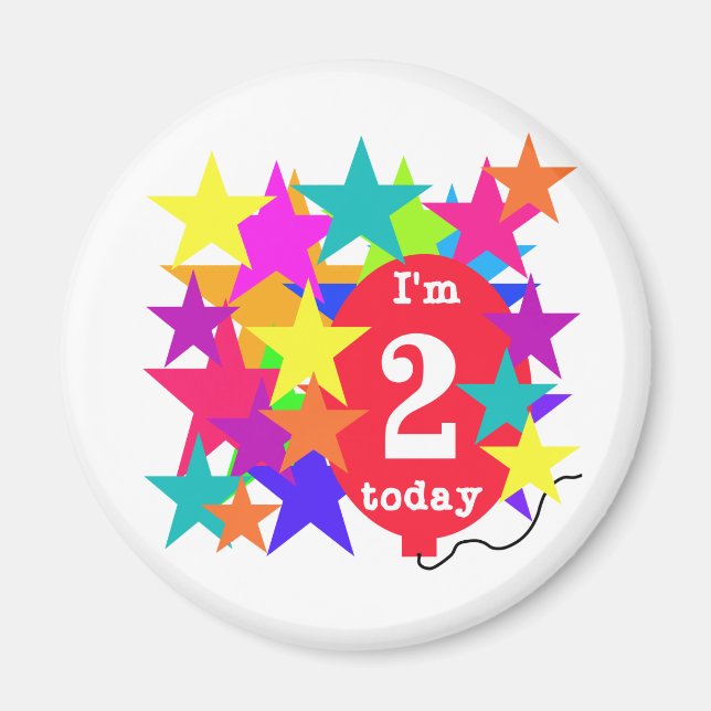 Imã Estrelas e T-shirts e segundos aniversários de bal (Frente)