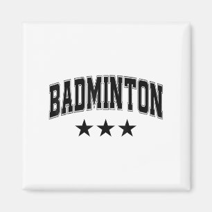 Imã Estrelas Negras do Badminton Clic Retro Texto de U