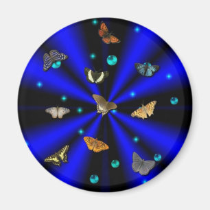Imã Estrelas, Pérolas e Borboletas em preto e azul
