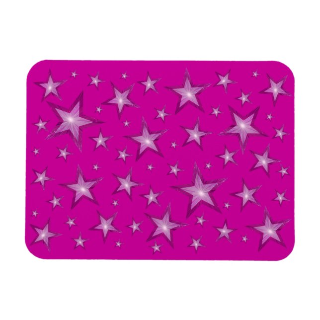Ímã Estrelas rosa-rosadas, magneta flexível (Horizontal)
