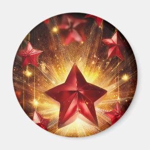 Imã Estrelas Vermelhas Metálicas Com Combustão De Ener
