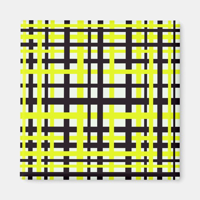 Imã Estrias de Intertravamento Amarelo Branco Preto (Frente)
