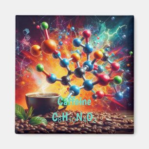 Imã Estrutura de Cafeína Molecular - Café de Arte Cien