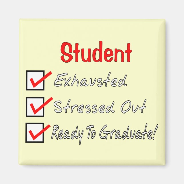 Imã Estudante Engraçado Oferece "Pronto Para Formando! (Frente)