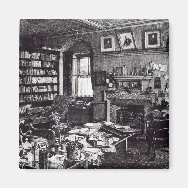 Imã Estudo de Charles Darwin em Down House, 1882 (Frente)