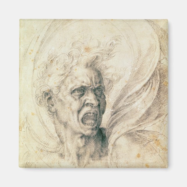 Imã Estudo de um homem gritando (Frente)