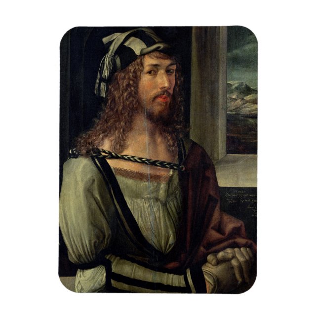Ímã Estudo para autorretrato com uma luva, c.1498 (Vertical)