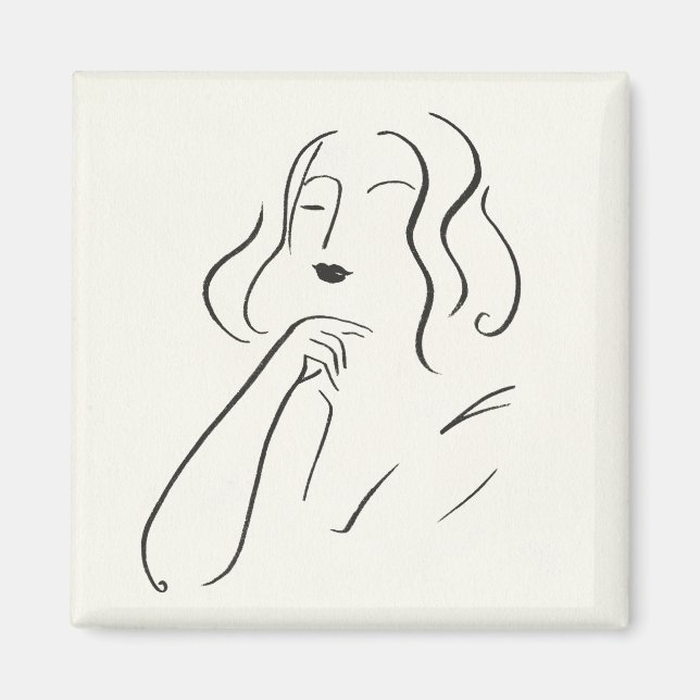 Imã Estudo Simples - Desenho de uma Mulher (Frente)