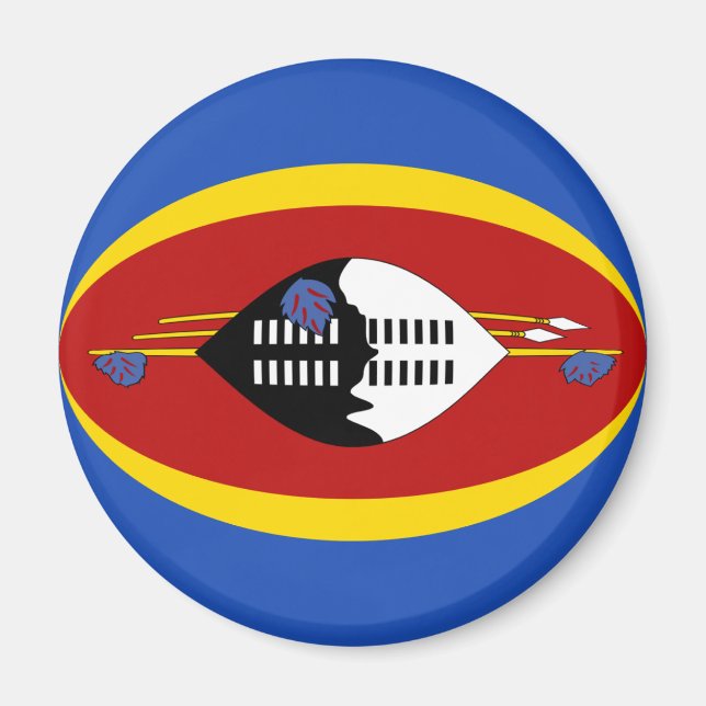 Imã Eswatini Fisheye Flag Magnet (Frente)
