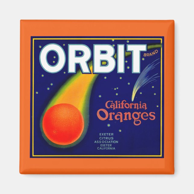 Imã Etiqueta da fruta das Laranjas de Órbita do 1920 (Frente)