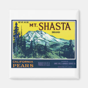 Imã Etiqueta das peras do Mt Shasta Califórnia do