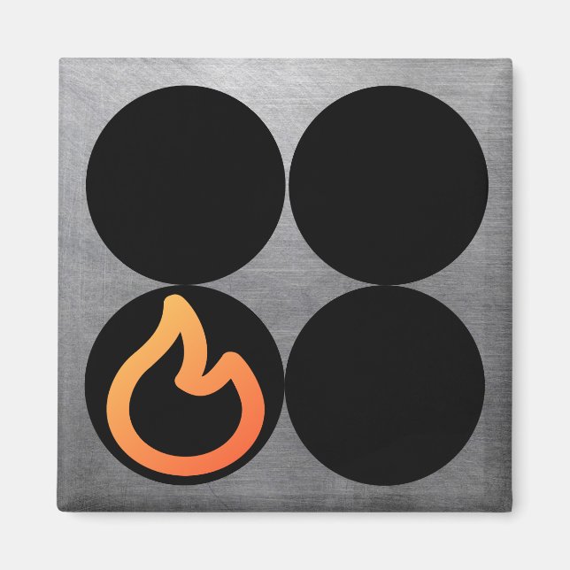 Imã Etiqueta de controle do queimador frontal esquerdo (Frente)