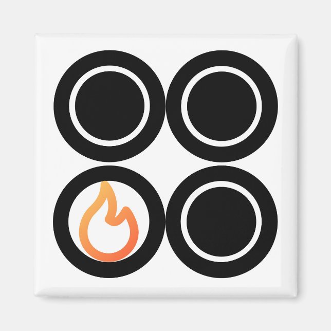 Imã Etiqueta de controle do queimador frontal esquerdo (Frente)