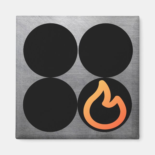 Imã Etiqueta de controle frontal do queimador direito (Frente)