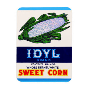 Ímã etiqueta do milho doce de Idyl dos anos 30