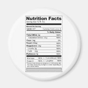 Imã Etiqueta engraçada da nutrição do doce do