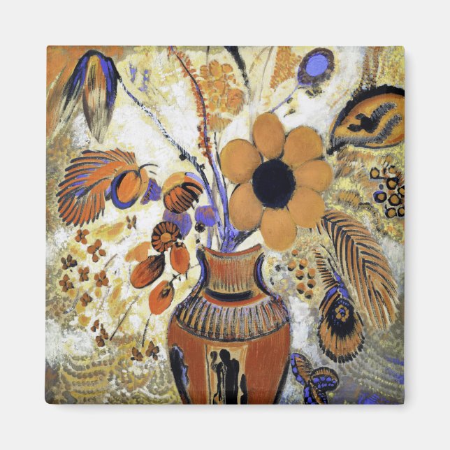 Imã Etruscan Vase com Flores, Redon (Frente)