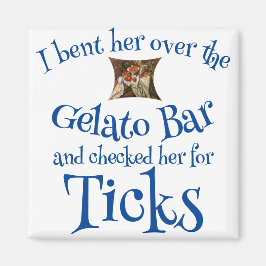Imã Eu a inclinei sobre o Gelato Bar & verifiquei por 