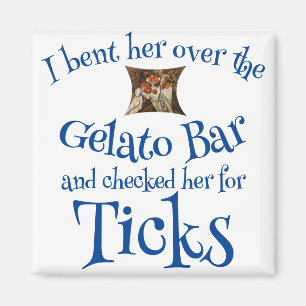 Imã Eu a inclinei sobre o Gelato Bar & verifiquei por