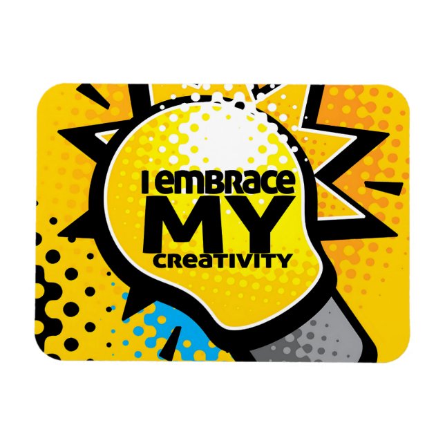 Ímã "Eu abraço minha criatividade" Afirmação de Motiva (Horizontal)