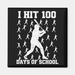 Imã Eu Acertei 100 Dias De Menino De Beisebol Escolar