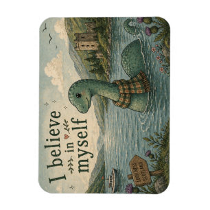 Ímã Eu acredito em mim mesmo Monstro do Lago Ness capr