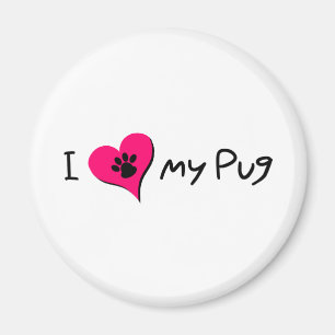 Imã Eu adoro a minha citação com pata impressa no cora