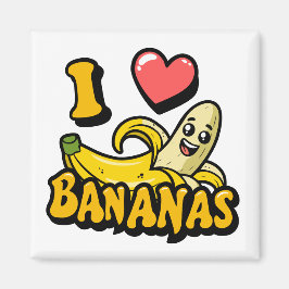 Imã Eu Adoro Bananas