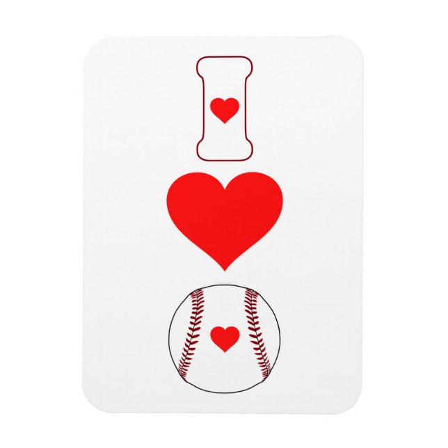 Ímã Eu adoro beisebol (Vertical)
