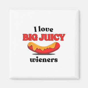 Imã Eu Adoro Big Juicy Wieners Funny Hot Dog Festa De 