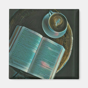 Imã Eu adoro café e livros