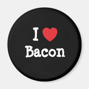 Imã Eu adoro Camiseta Bacon Heart