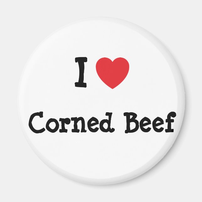 Imã Eu adoro Camiseta Corned Beef Heart (Frente)