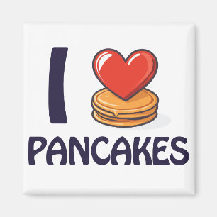 Imã Eu adoro Camiseta Pancakes
