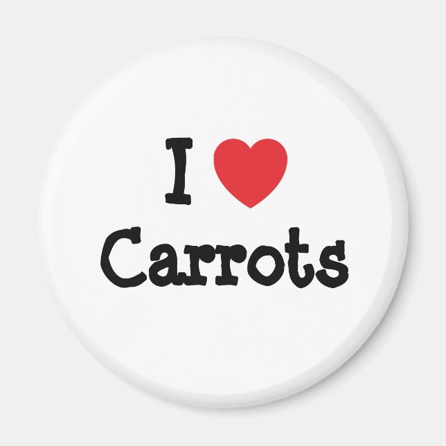 Imã Eu adoro Carrots coração T-Shirt (Frente)