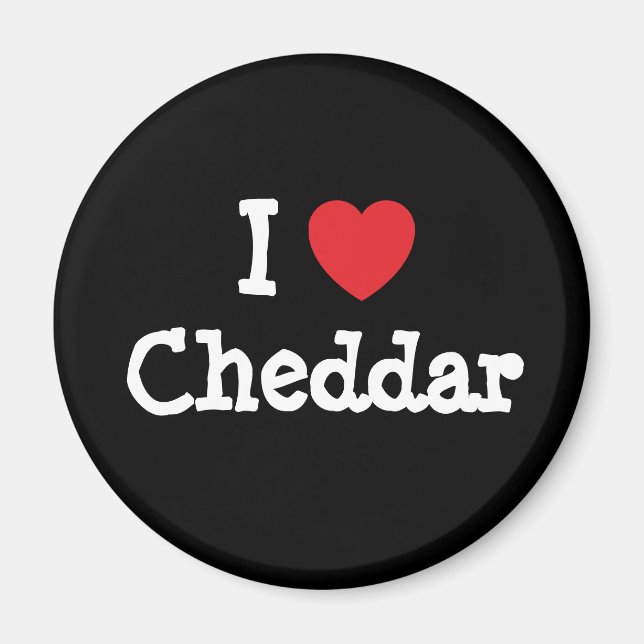 Imã Eu adoro Cheddar coração T-Shirt (Frente)