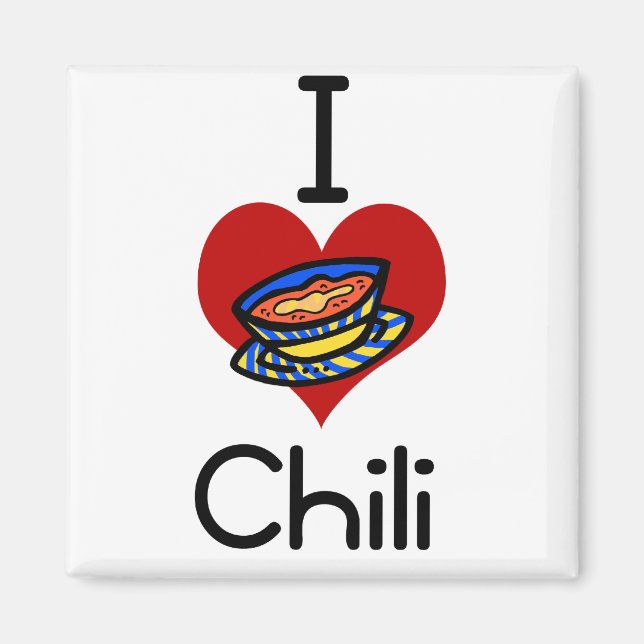 Imã Eu adoro chili cardíaco (Frente)