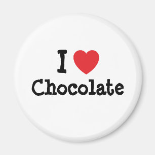 Imã Eu adoro chocolate coração T-Shirt